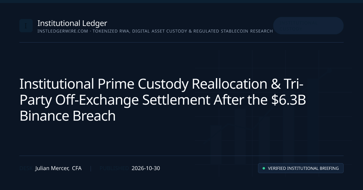 Institutional Prime Custody Reallocation & Tri-Party Off-Exchange Settlement After the $6.3B Binance Breach — Institutional Ledger institutional chart and forensic breakdown